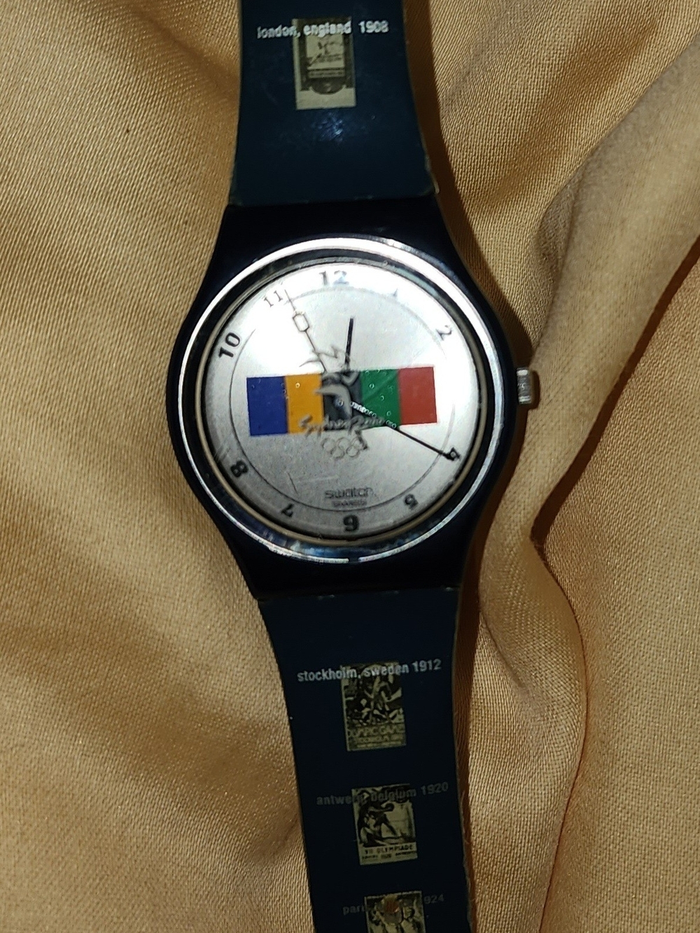 Swatch "104 Years of the Olympic Movement" watch  GN183 / GN183PACK). W/  Case